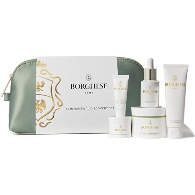 Borghese مجموعة اكتشاف تجديد البشرة - تشمل كريم تنظيف، سيروم معزز قبل القناع، قناع طيني للوجه والجسم، AHA BHA لشد البشرة ليلاً - Image 4